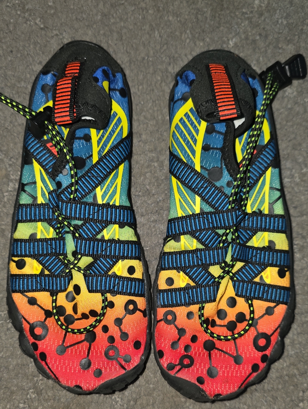Kids Vibrant Multicolor Water Shoes - Blue, Green, Yellow, Orange, Red
